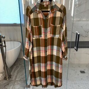 Anthropologie Pilcro Multicolor Plaid Long Sleeve Tunic